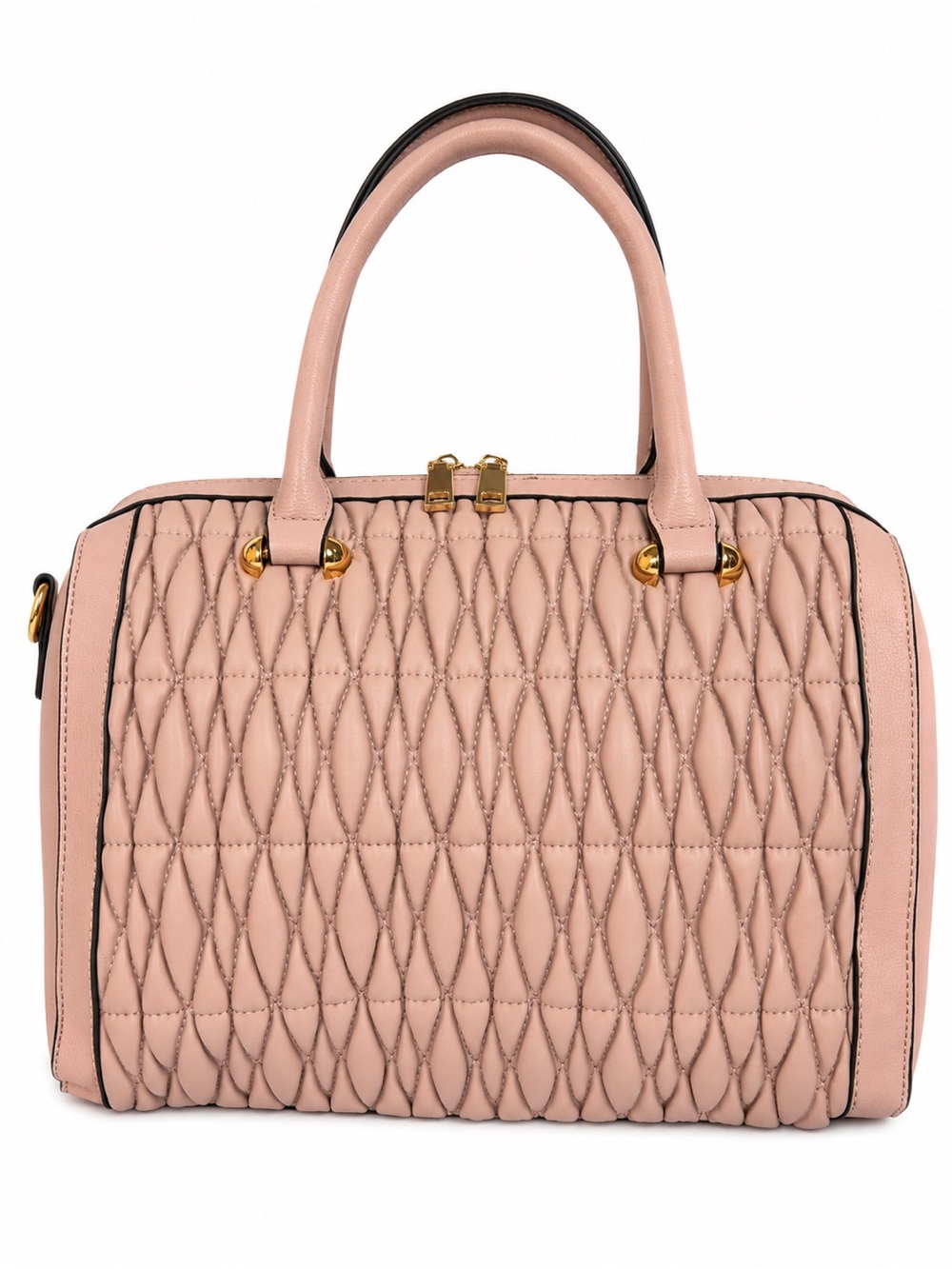 Luxury Style Quilted Blush Satchel & Wristlet Set